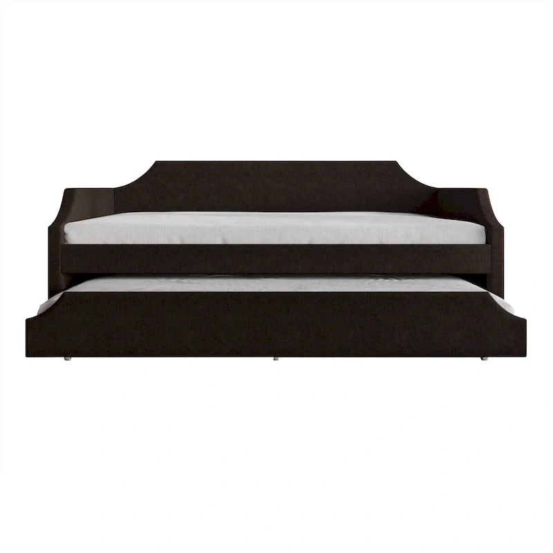 Elegance Linen Upholstered Twin Size Daybed with Trundle