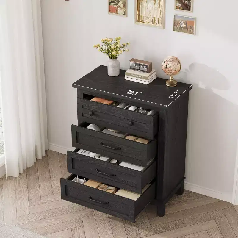 Wood 4-Drawer Dresser Chest 34.8
