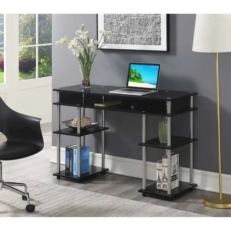 No Tools Student Desk with Shelves