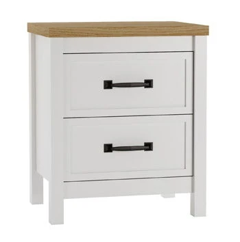 Two Nightstand S d White / Brown product Features Made with engineered wood (MDF/particleboard/plywood) and