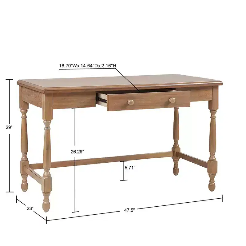 GDFStudio Crista Traditional Wooden Desk with 1 Drawer