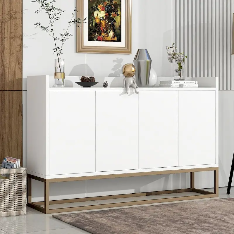 47.2 Modern 4 Door Buffet with Metal Base