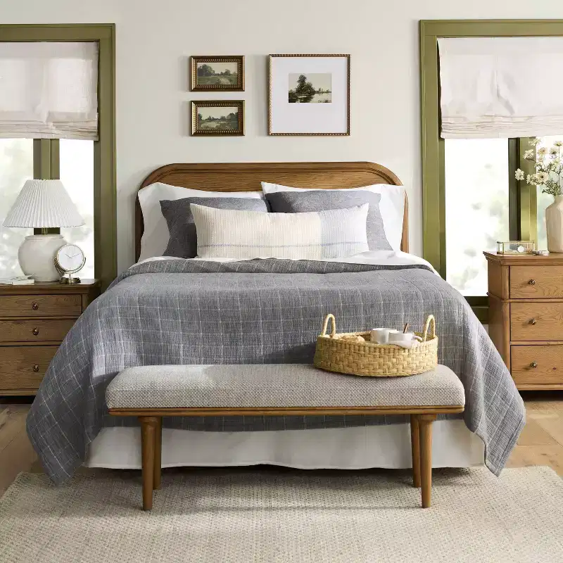 Queen Traditional Wooden Headboard Aged Oak - Hearth & Hand™ with Magnolia