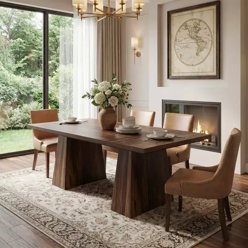 MAYEERTY 63 Modern Faux Marble Dining Table, Kitchen Table with Gold Metal Legs
