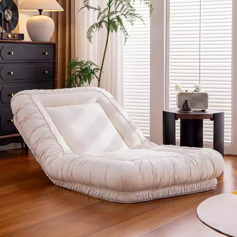 ATJafurn 67 Linen Adjustable Floor Chair Lazy Sofa Chair Ergonomic Floor Seating with Cotton Fill Lounge Sofa for Kids and Adults
